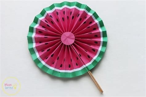 Watermelon Paper Fan Craft For Kids