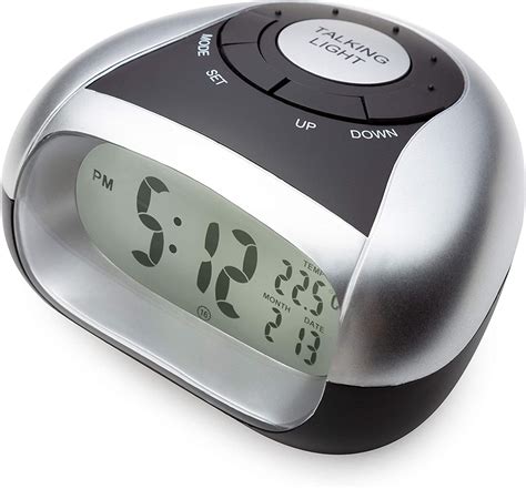 Loud Talking Alarm Clock with Time and Temperature – for Low Vision or Blind (Gray) – Cirbic ...