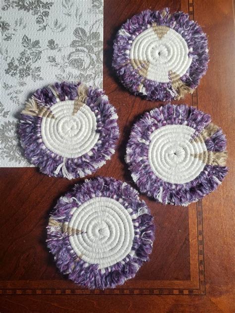 Macrame Coasters Set of 4 | Etsy