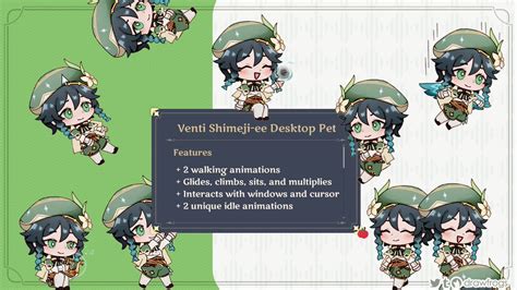 Shimeji Genshin Impact / Shimeji Browser Extension - Shimejis are little characters or desktop ...