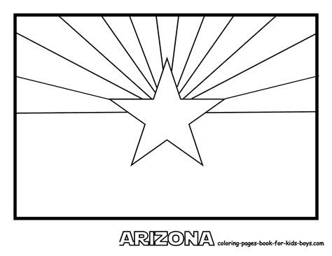 State Flag Coloring Book Page | Flag coloring pages, Arizona state flag ...