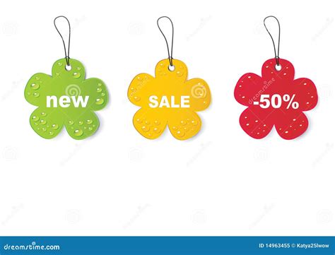 Blank colored sales tags stock vector. Illustration of name - 14963455