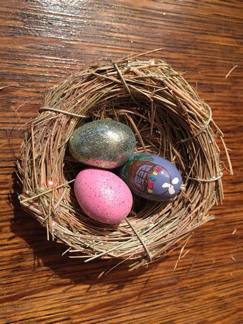 3 Birds Nest With Glitter Eggs and Hand Painted Easter Eggs. If You Find a Bird Nest in Your ...