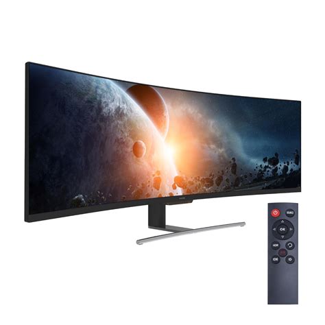 VIOTEK SUW49C 49-Inch Super Ultrawide 32:9 Curved Monitor with Speakers ...