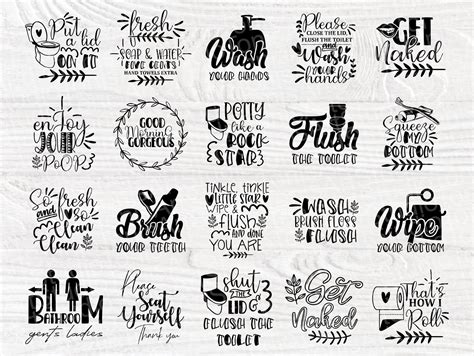 Bathroom SVG Bundle, Bathroom Signs, Svg Cut Files By TonisArtStudio | TheHungryJPEG