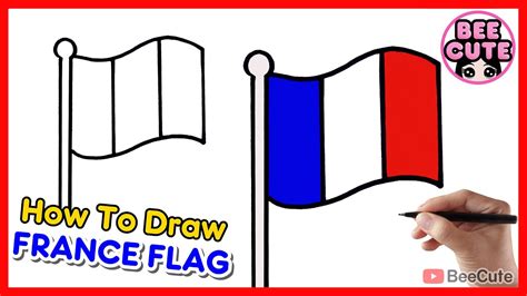 How to draw flag of France | Drawing and coloring France Flag easy step - YouTube