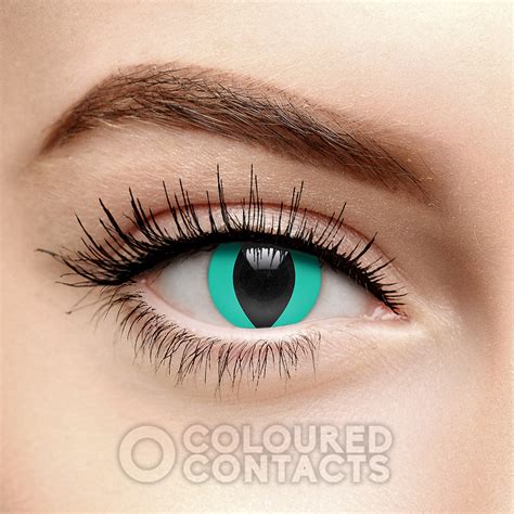 Blue Aqua Daily Cat Eye Coloured Contact Lenses, Feline Animal Lens