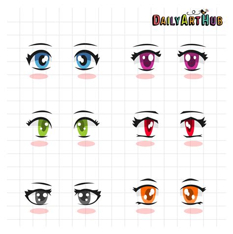 Anime Girl Eyes Clip Art Set – Daily Art Hub – Free Clip Art Everyday