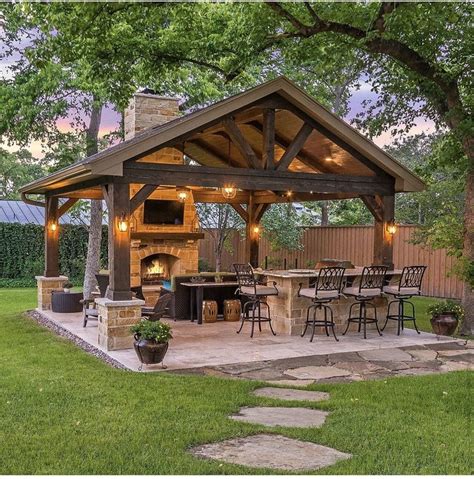 Pin by Grace Kim on My Custom Home 2021 | Backyard pavilion, Rustic ...