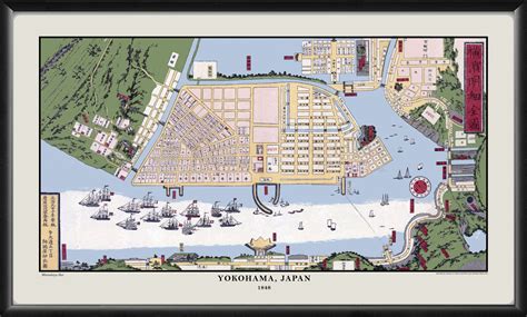 Yokohama Japan 1848 Restored Map | Vintage City Maps