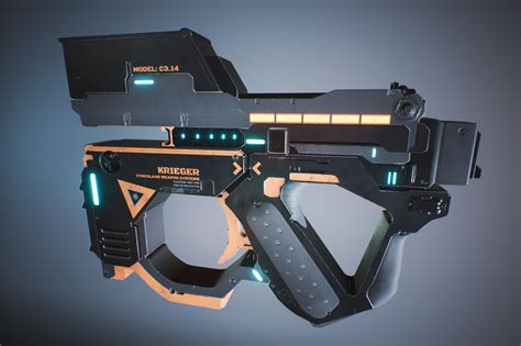 Sci-fi gun based on concept art by Lei Zhang — polycount