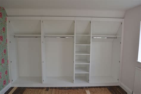 Stylish Bedroom with gloss white cabinet and custom made curved desk ...