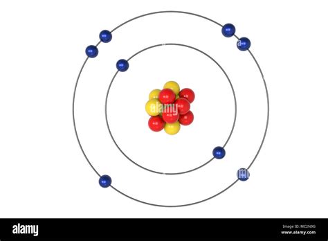 Oxygen Atom Bohr model with proton, neutron and electron. 3d illustration Stock Photo - Alamy