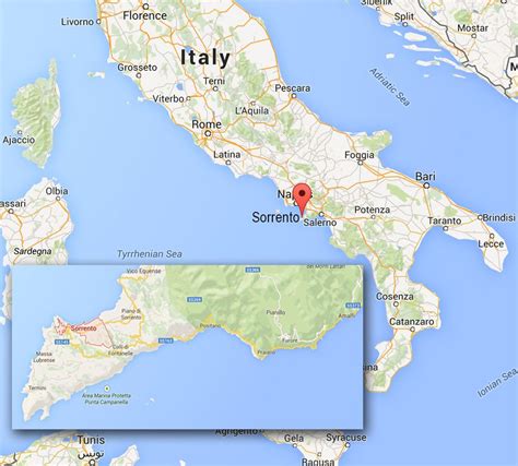 Where Is Sorrento In Italy Map - Tourist Map Of English