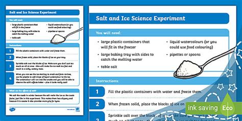 Salt and Ice Science Experiment (teacher made) - Twinkl