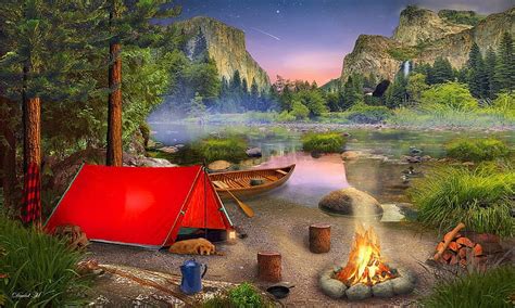 Wilderness Camping, Scenic, Wilderness, tent, forests, Camping, Outdoors fire, HD wallpaper | Peakpx