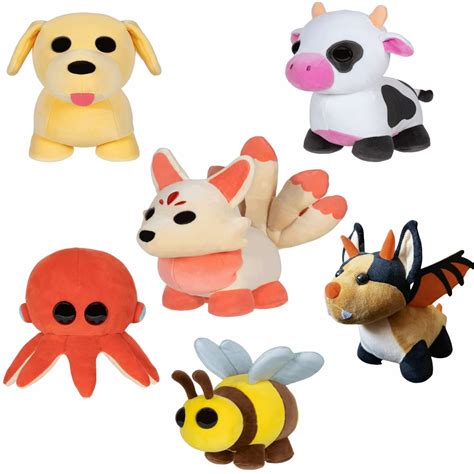 Buy IMUZIC Adopt Me Pets Plush, 8" Inch 6 Pcs Adopt Me Pets Cow Dog Dragon Bee Kitsune Octopus ...