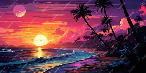 Premium AI Image | aesthetic synthwave wallpaper