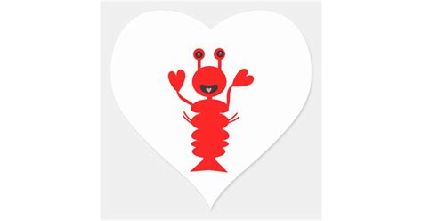 Happy Lobster Heart Sticker | Zazzle