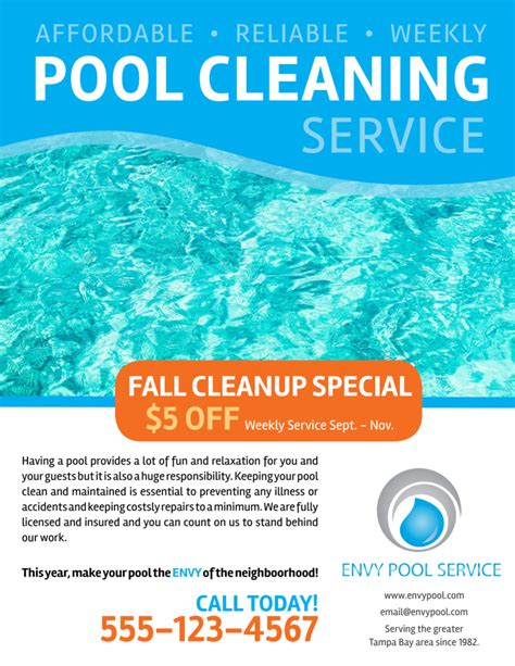 Pool Cleaning Fall Cleanup Flyer Template | MyCreativeShop