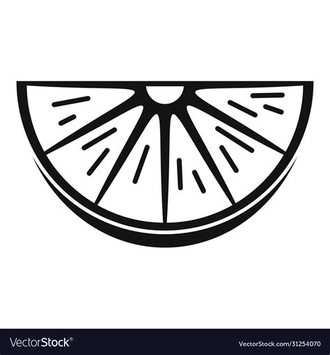 Lime slice icon simple style Royalty Free Vector Image