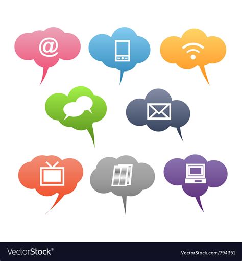 Colored communication symbols Royalty Free Vector Image