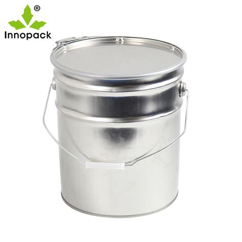 5 Gallon Metal Buckets Tin Pail with Flat Lid - Innopack