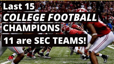 SEC Football Championships: SEC Won 11 of Last 15 Championships - Win Big Sports