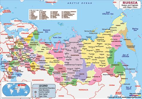 Russia Map | HD Political Map of Russia