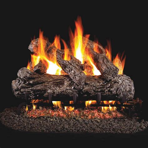 Peterson Real Fyre 24-inch Rustic Oak Gas Log Set With Vented Natural ...