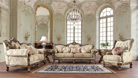 HD 506 Homey Design Upholstery Living Room Set Victorian, European & Classic Design Sofa Set