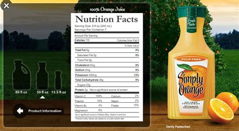 Simply Orange Juice Nutrition Facts - Nutrition Ftempo