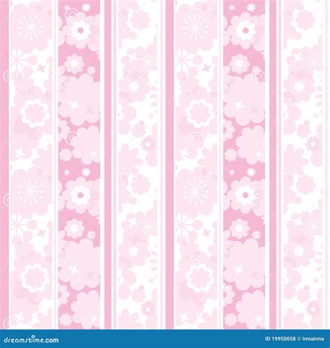 Floral Pink Striped Wallpaper Royalty Free Stock Photos - Image: 19950058