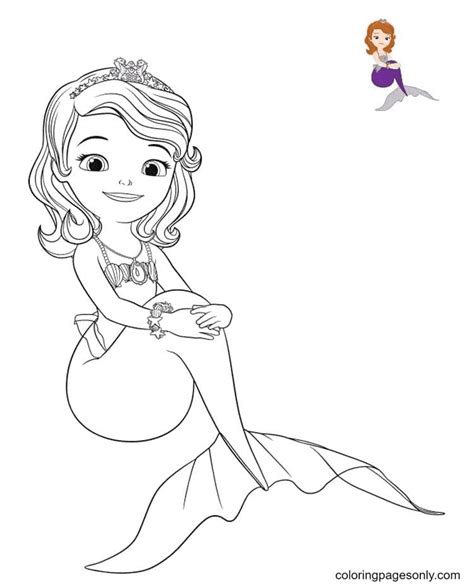 Sofia Mermaid Coloring Page - Free Printable Coloring Pages