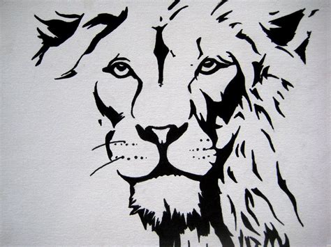 Stencil Art Faces | Cute Lion Stencil Lion face ink by uncorrupted | Lion stencil, Lion art ...