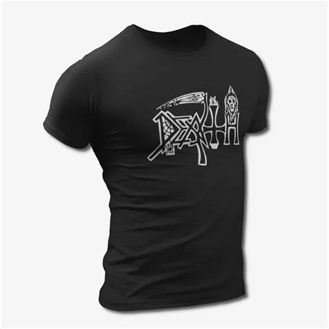 Death T-Shirt, Death Band Logo Black Tee Shirt, Progressive Death Metal ...