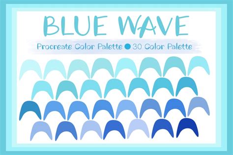 Procreate Color Palette Blue Wave Graphic by TANVARA DIGITAL ART · Creative Fabrica