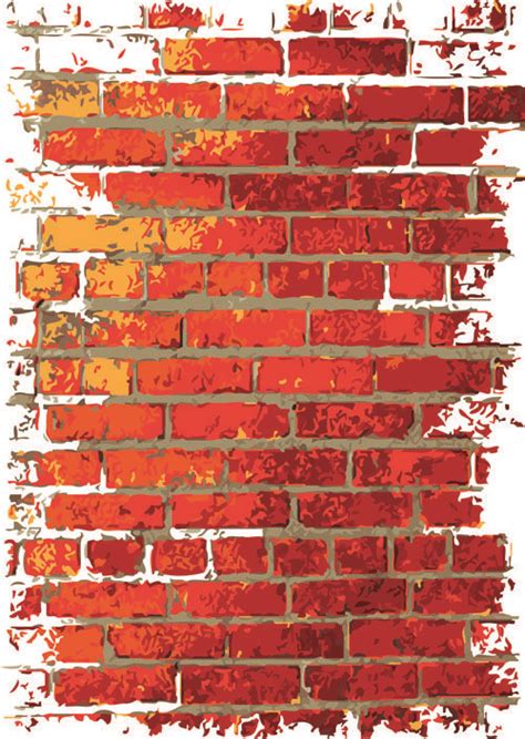 Brick wall Object backgrounds vector graphics 04 | Brick wall drawing, Brick wall stencil, Brick ...