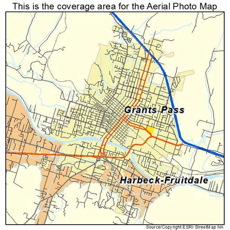 Aerial Photography Map of Grants Pass, OR Oregon