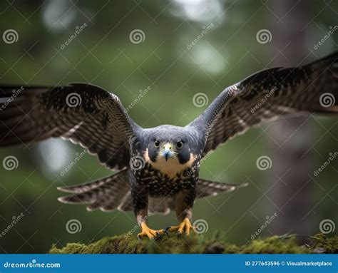 The Peregrine Falcon S Dive: Speed and Precision in Motion Stock ...