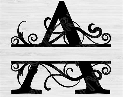 Split Letter Svg Monogram Svg. Alphabet Font Svg Files for | Etsy