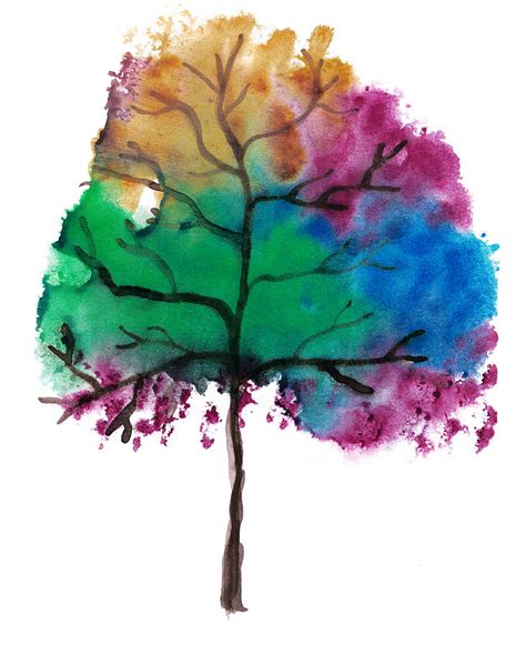 Rainbow tree Drawing by Anja Krummeck | Fine Art America