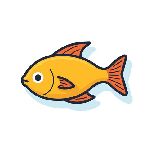 Vector of a flat yellow fish on a white background 26310523 Vector Art ...