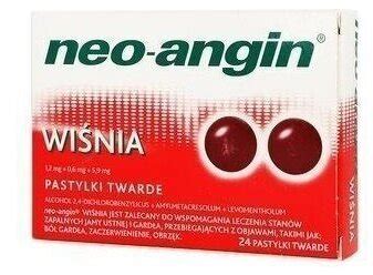 NEO-ANGIN 24 lozenges treatment pharyngeal Cherry Flavour Made in EU