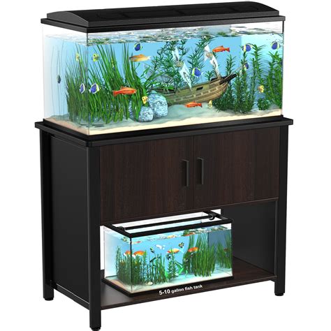 GDLF Durable Metal Fish Tank Stand with P2 MDF Cabinet, Holds 40 Gallon Aquarium - Walmart.com