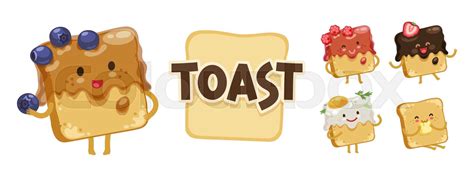 Toast Emoji Set | Stock vector | Colourbox