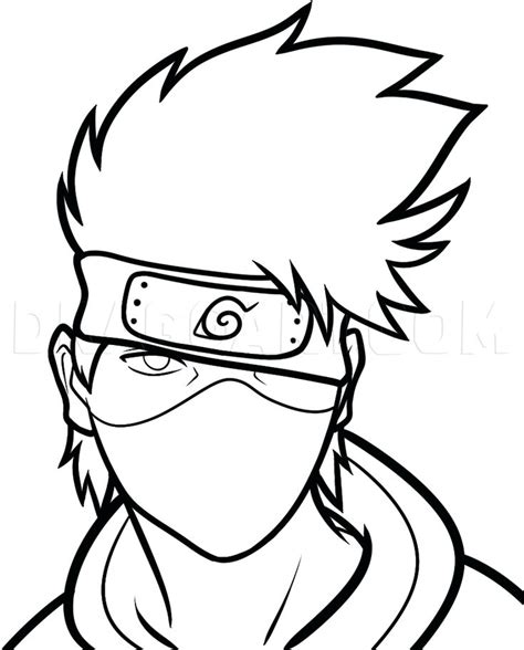 How To Draw Kakashi Easy, Step by Step, Drawing Guide, by Dawn | dragoart.com | Cartoon drawings ...