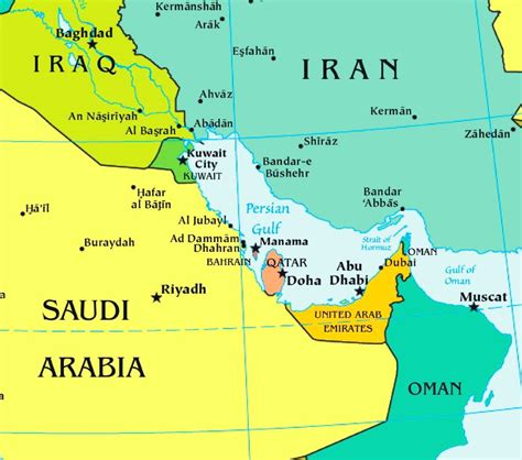 Map Of The Persian Gulf - United States Map States District