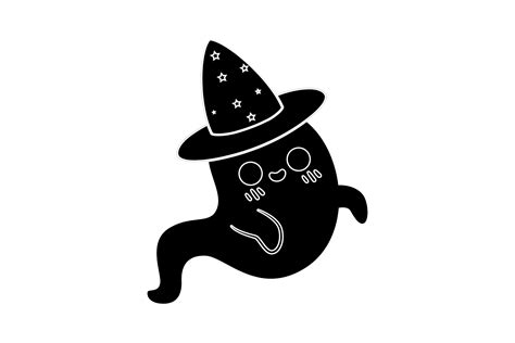 Halloween Ghost with Hat Silhouette Graphic by fadhiesstudio · Creative ...