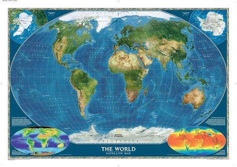 World Satellite Wall Map by National Geographic - MapSales